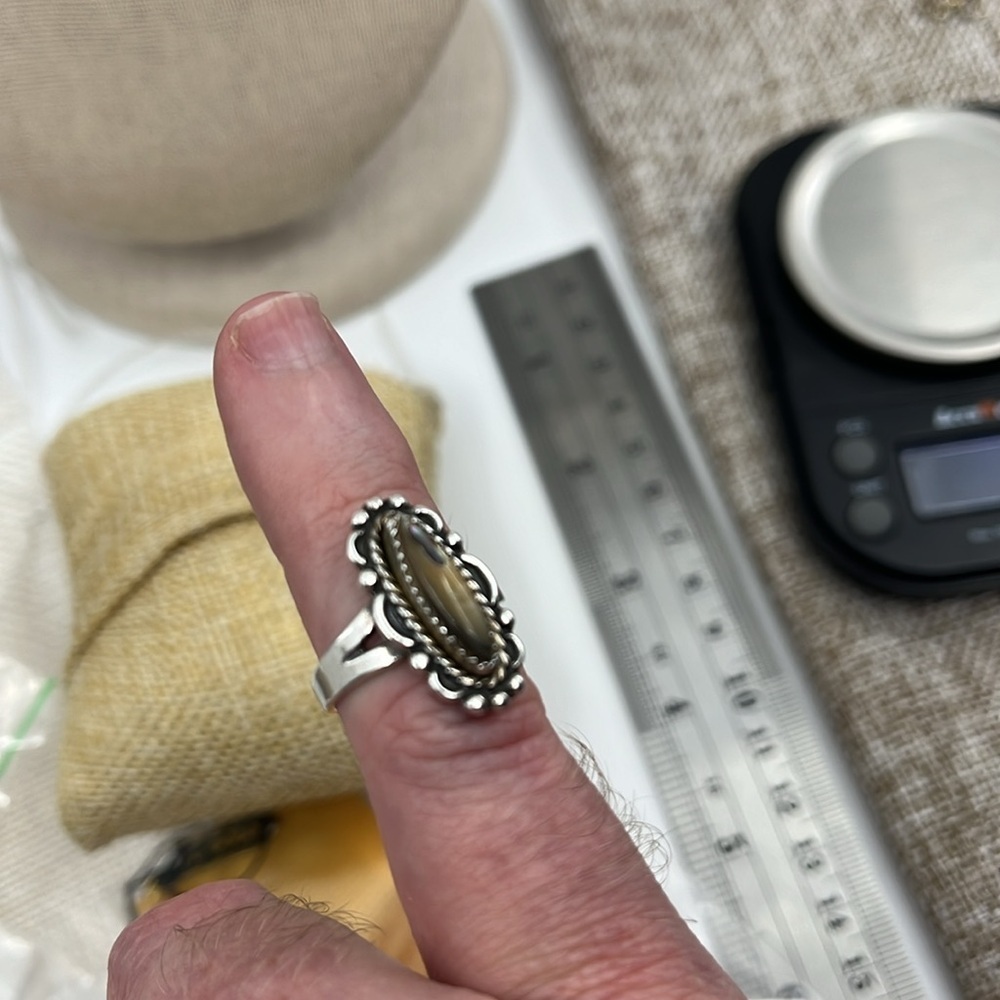 🌵 Vintage Sterling Silver Navajo-Style Abalone Ring - Size 5 - Picture 13 of 13